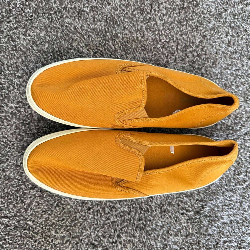 Mustard Yellow Slip-On Canvas Shoes